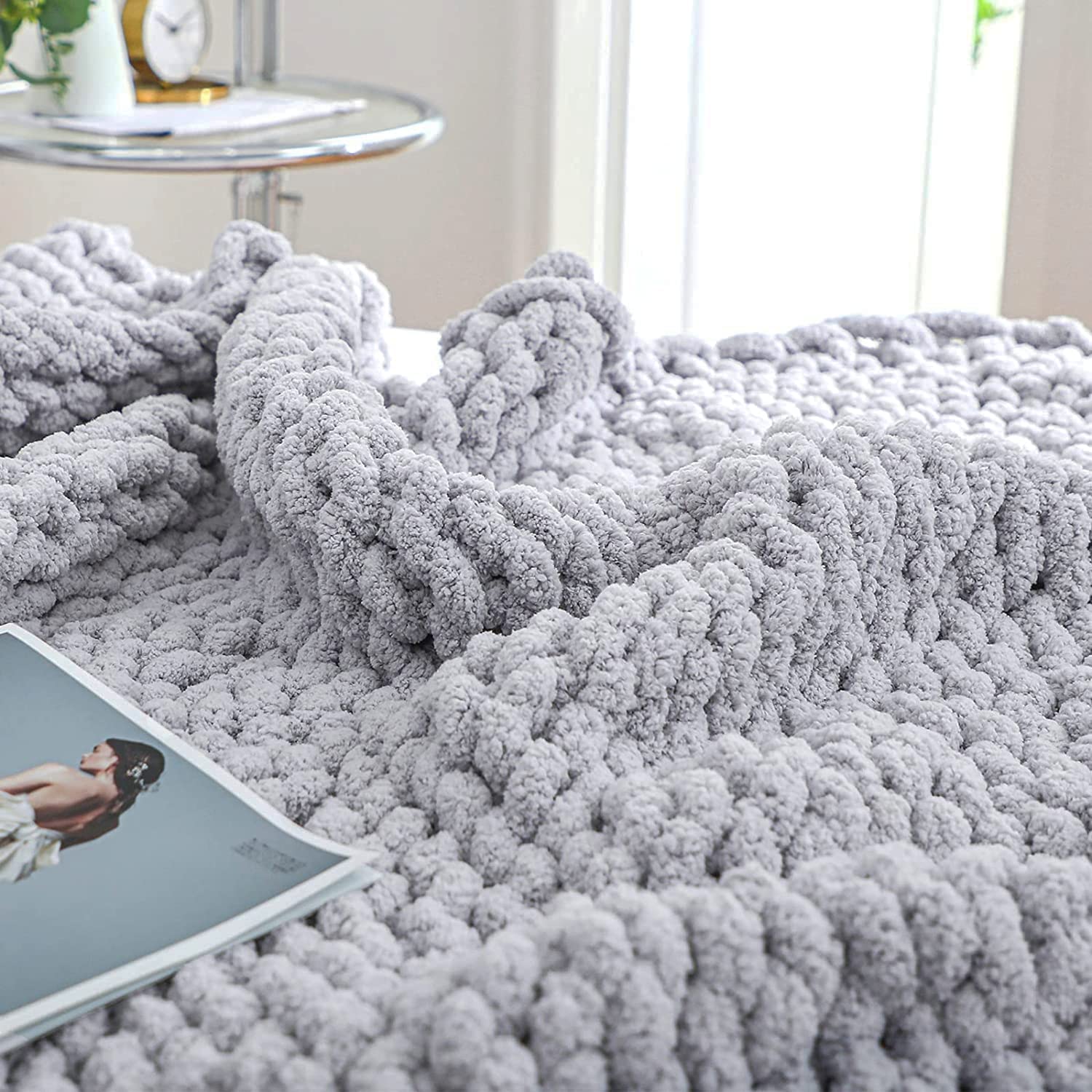 Chunky Knit Style Throw Blanket Textured Home Comfort - Image 2