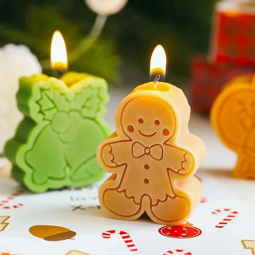 4 Piece Festive Shaped Christmas Candles Scented