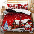 3 Piece Polyester Christmas Duvet Cover Set Digital Print - Image 10