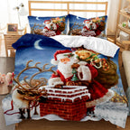 3 Piece Polyester Christmas Duvet Cover Set Digital Print - Image 8