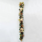 Artificial Pine Christmas Garland Gold Mesh Ribbon - Image 13