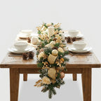 Artificial Pine Christmas Garland Gold Mesh Ribbon - Image 3