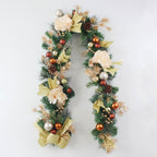 Artificial Pine Christmas Garland Gold Mesh Ribbon - Image 6
