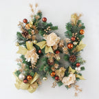 Artificial Pine Christmas Garland Gold Mesh Ribbon - Image 7