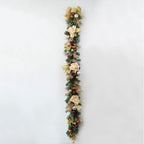 Artificial Pine Christmas Garland Gold Mesh Ribbon - Image 9