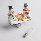 Snowman Campfire Resin Night Light Plug In Flickering Flame - Image 5