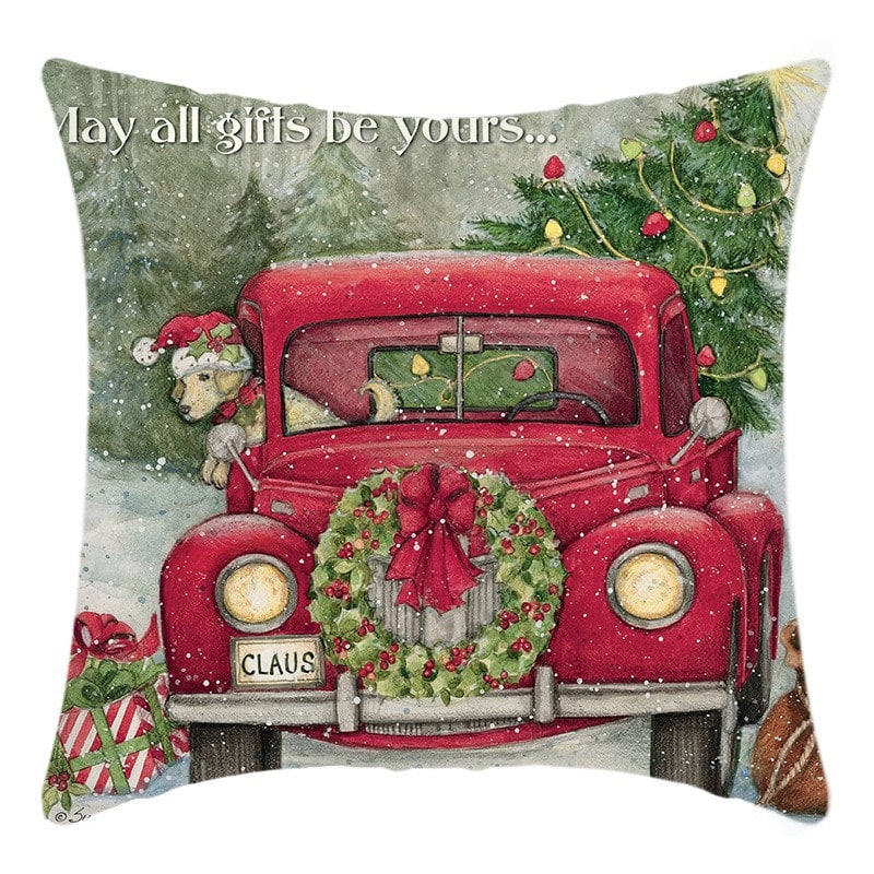 Square Polyester Linen Christmas Pillow Cover 18x18 Hidden Zipper - Image 5