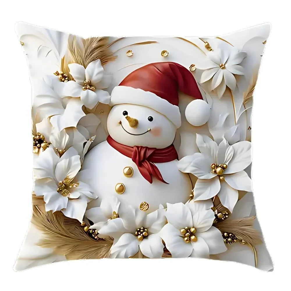 4 Pack Square Christmas Throw Pillow Covers 3D Printed - Image 5