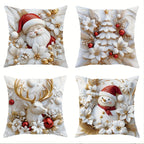 4 Pack Square Christmas Throw Pillow Covers 3D Printed - Image 9