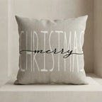 4 Piece Square Linen Look Christmas Pillow Covers Hidden Zipper