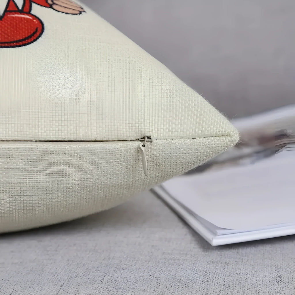 4 Piece Square Linen Look Christmas Pillow Covers Hidden Zipper - Image 7