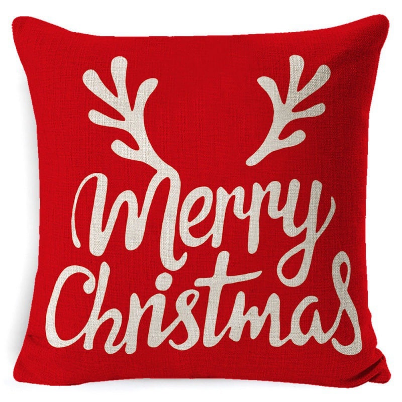 Square Linen Look Christmas Pillow Covers 45x45cm