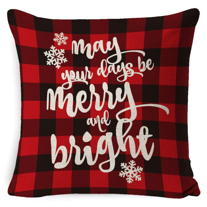 Square Linen Look Christmas Pillow Covers 45x45cm - Image 10