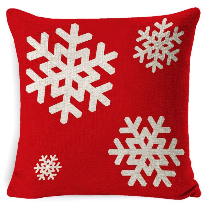 Square Linen Look Christmas Pillow Covers 45x45cm - Image 13