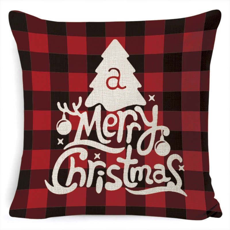 Square Linen Look Christmas Pillow Covers 45x45cm - Image 15