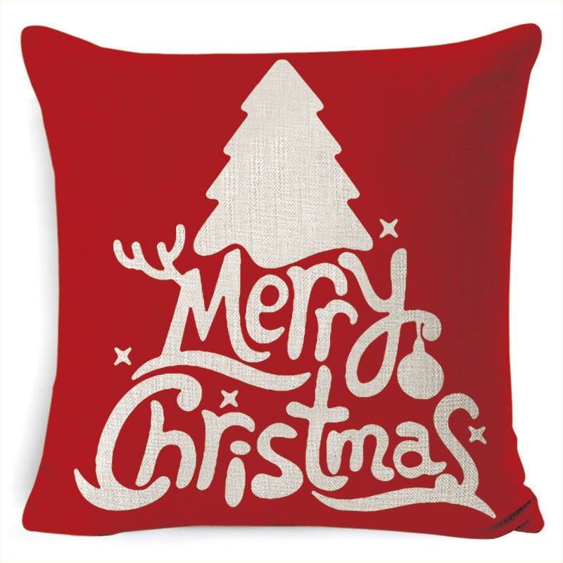 Square Linen Look Christmas Pillow Covers 45x45cm - Image 17