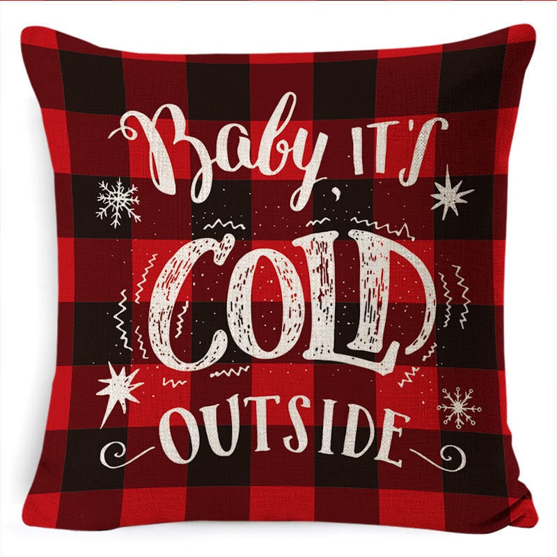 Square Linen Look Christmas Pillow Covers 45x45cm - Image 20
