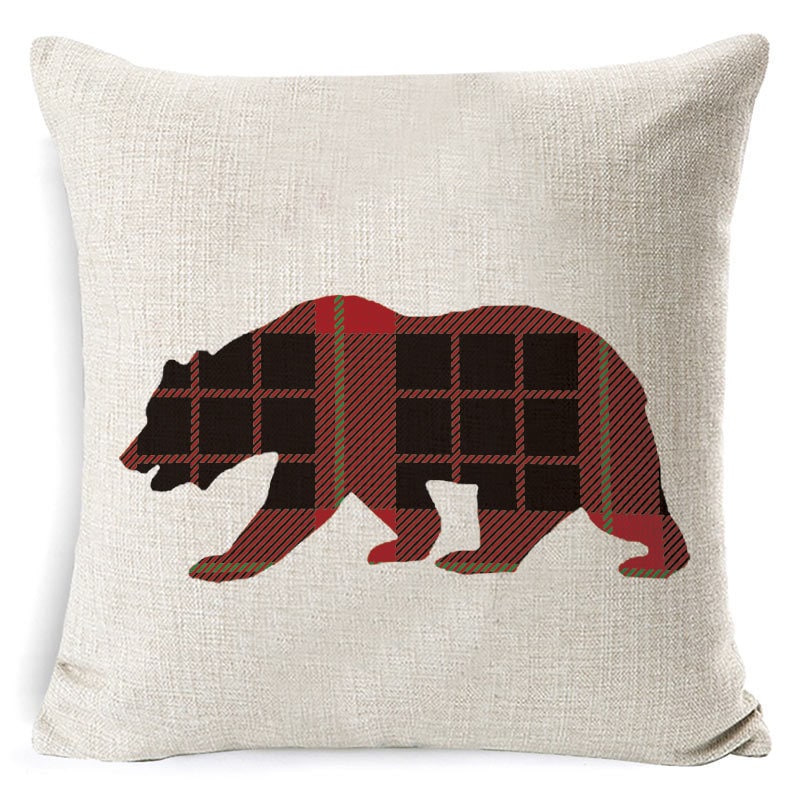 Square Linen Look Christmas Pillow Covers 45x45cm - Image 26