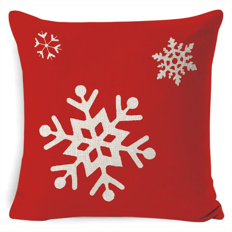 Square Linen Look Christmas Pillow Covers 45x45cm - Image 3