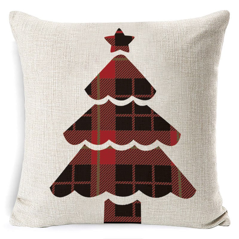Square Linen Look Christmas Pillow Covers 45x45cm - Image 30