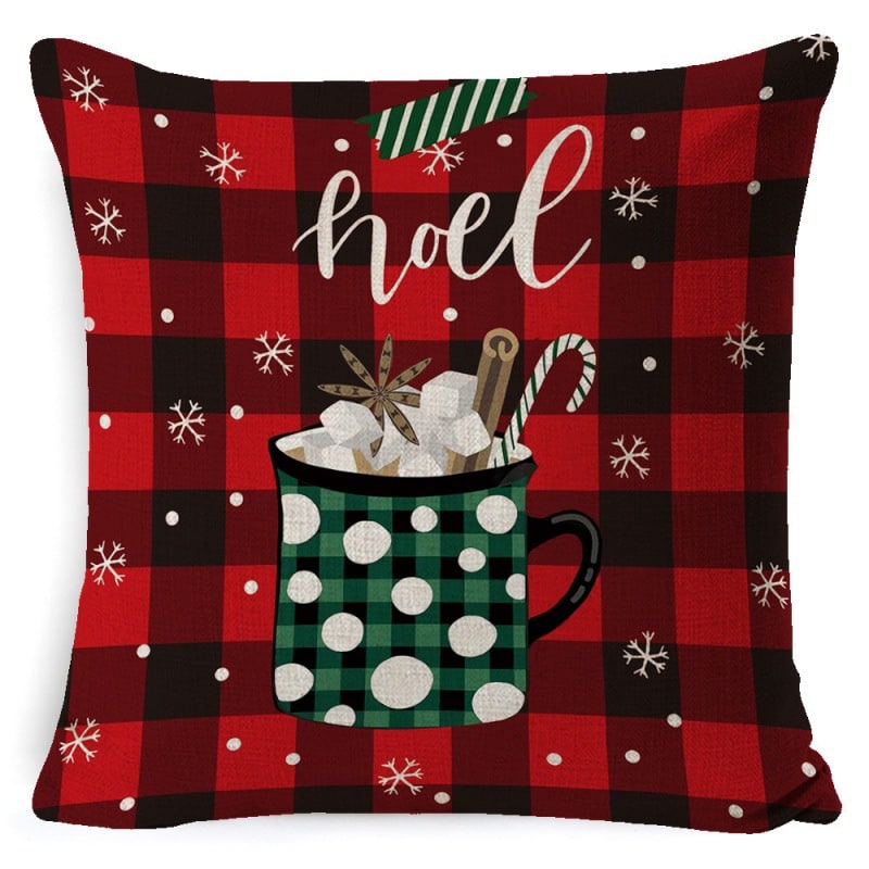 Square Linen Look Christmas Pillow Covers 45x45cm - Image 31
