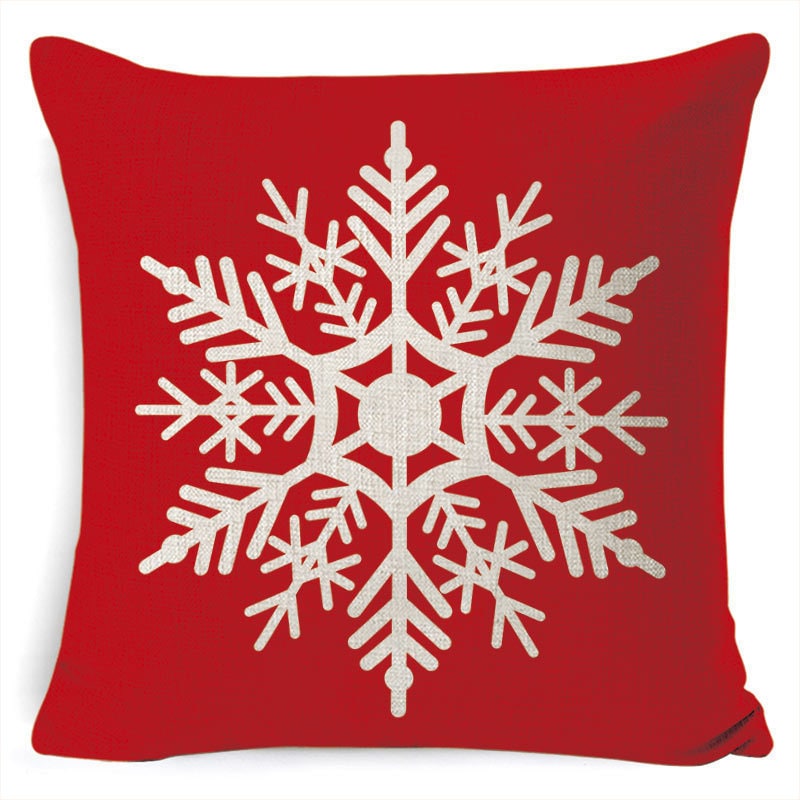 Square Linen Look Christmas Pillow Covers 45x45cm - Image 34