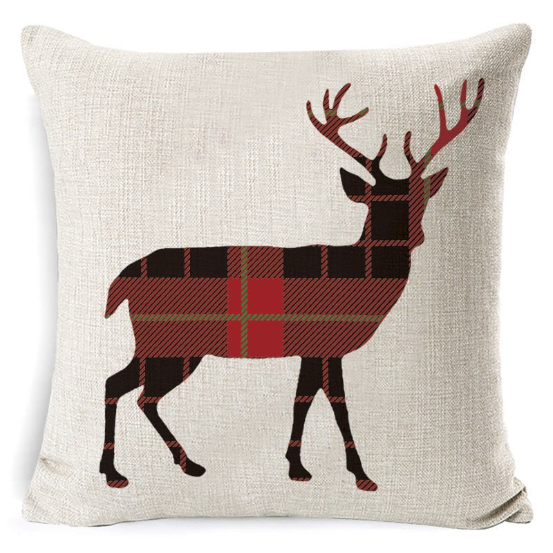 Square Linen Look Christmas Pillow Covers 45x45cm - Image 37