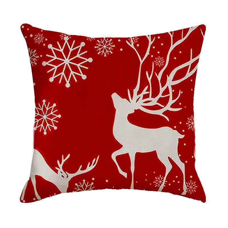 Square Linen Look Christmas Pillow Covers 45x45cm - Image 38