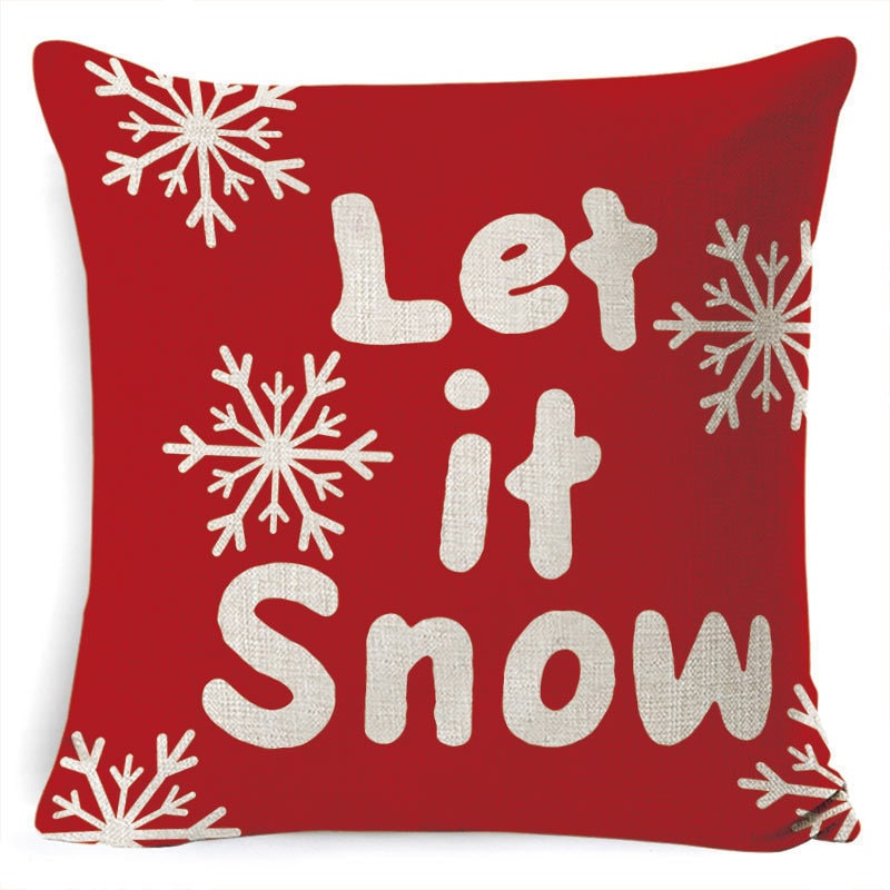 Square Linen Look Christmas Pillow Covers 45x45cm - Image 39