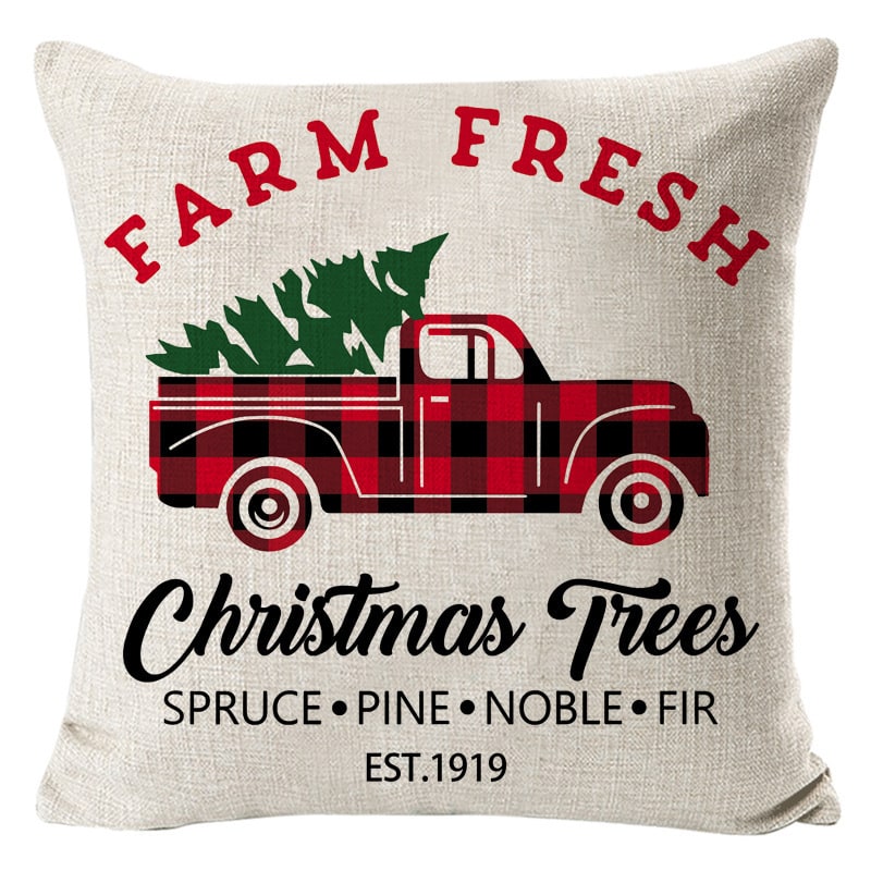 Square Linen Look Christmas Pillow Covers 45x45cm - Image 41