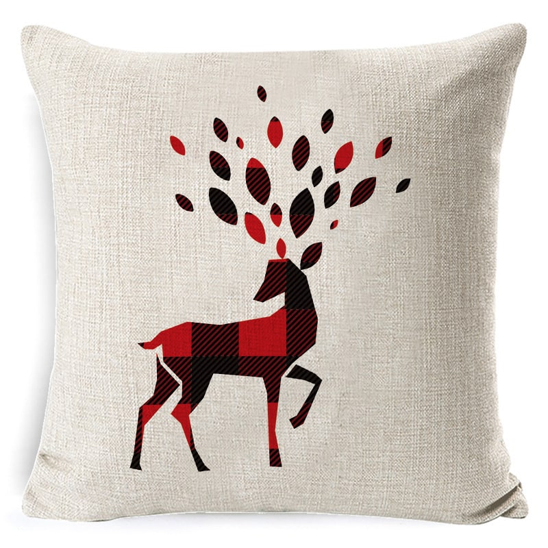 Square Linen Look Christmas Pillow Covers 45x45cm - Image 5
