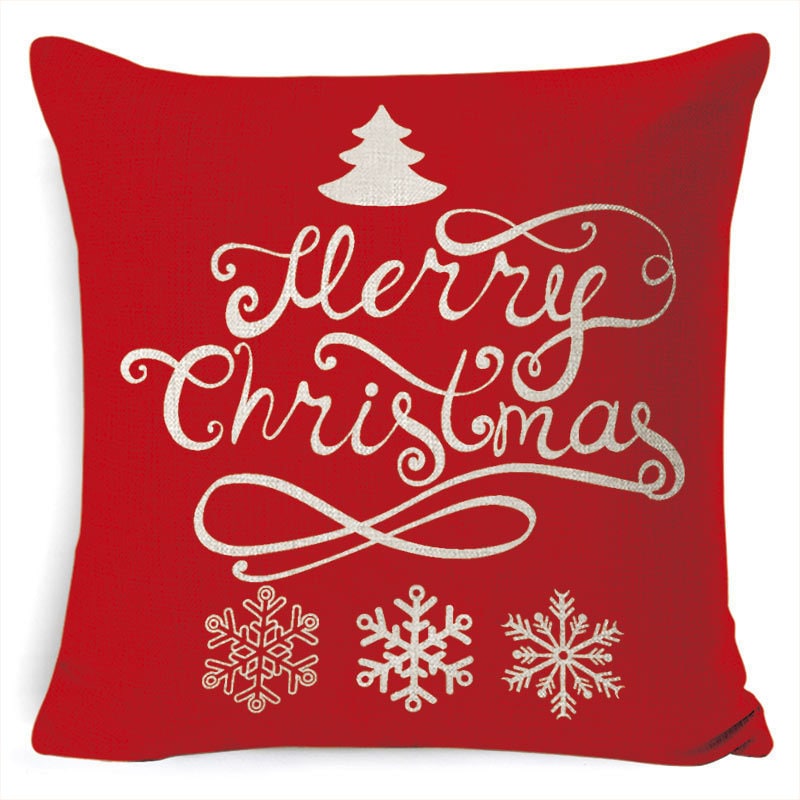 Square Linen Look Christmas Pillow Covers 45x45cm - Image 7