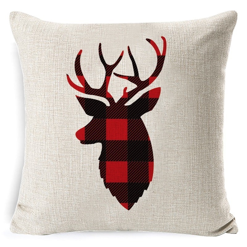 Square Linen Look Christmas Pillow Covers 45x45cm - Image 8