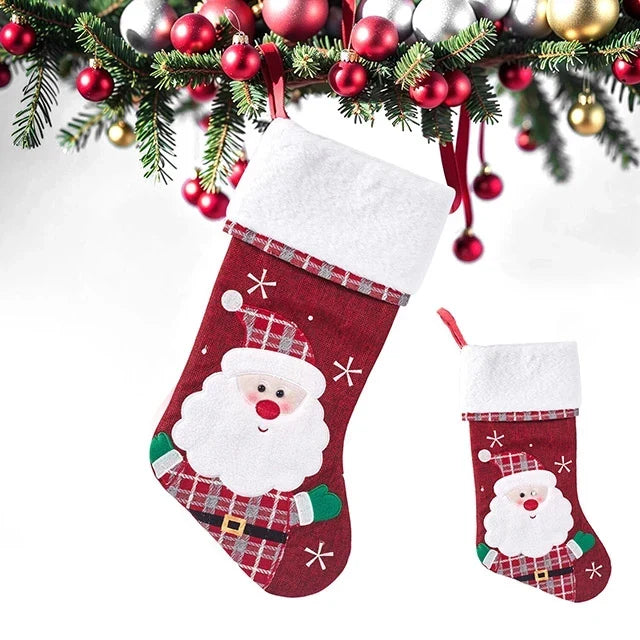 2 Pack Christmas Stockings Plush Cuff