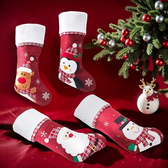 2 Pack Christmas Stockings Plush Cuff - Image 8