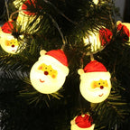20 LED Santa Head Christmas String Lights Battery Operated - Image 3