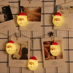 20 LED Santa Head Christmas String Lights Battery Operated - Image 4
