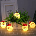 20 LED Santa Head Christmas String Lights Battery Operated - Image 5