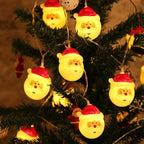20 LED Santa Head Christmas String Lights Battery Operated - Image 8