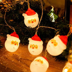 20 LED Santa Head Christmas String Lights Battery Operated - Image 9