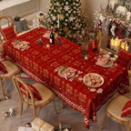 Plaid Rectangular Chenille Christmas Tablecloth