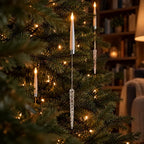 12 Piece Crystal Drop LED Christmas Tree Candles Flickering Flame - Image 11