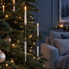 12 Piece Crystal Drop LED Christmas Tree Candles Flickering Flame - Image 12