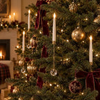 12 Piece Crystal Drop LED Christmas Tree Candles Flickering Flame - Image 5