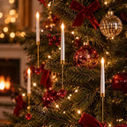 12 Piece Crystal Drop LED Christmas Tree Candles Flickering Flame - Image 7