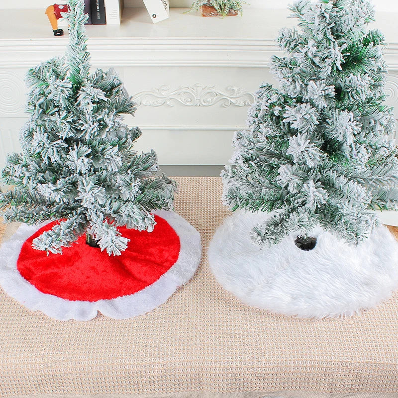 Plush Faux Fur Mini Christmas Tree Skirt