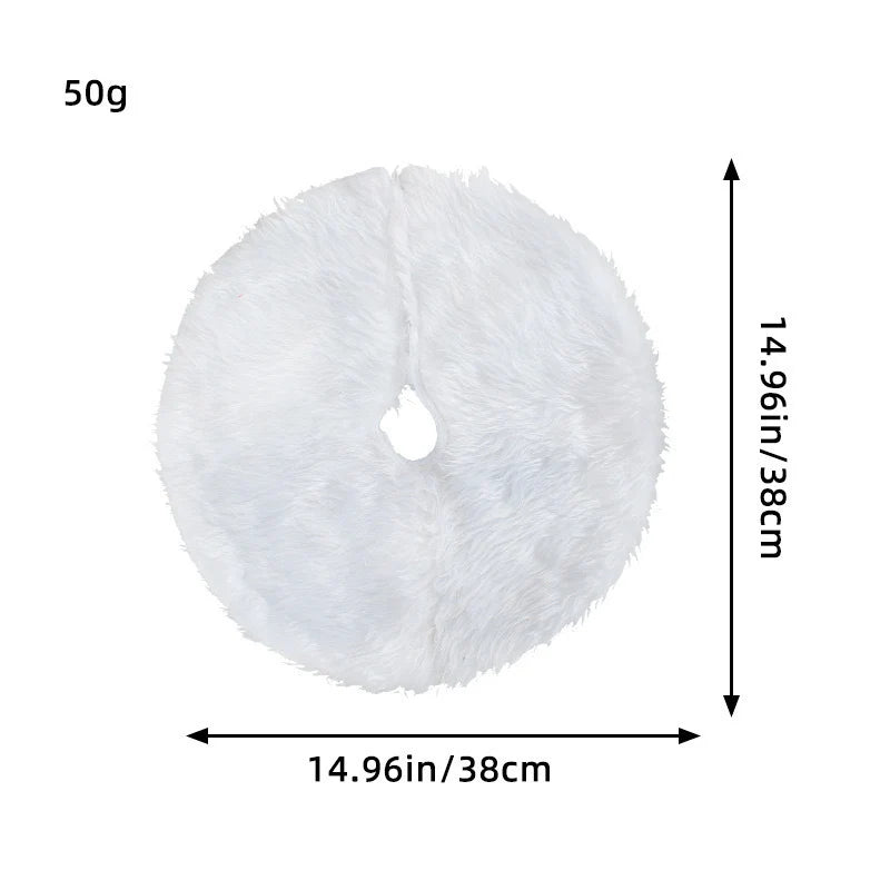 Plush Faux Fur Mini Christmas Tree Skirt - Image 5