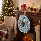 Flocked Artificial Pine Christmas Wreath - Image 3