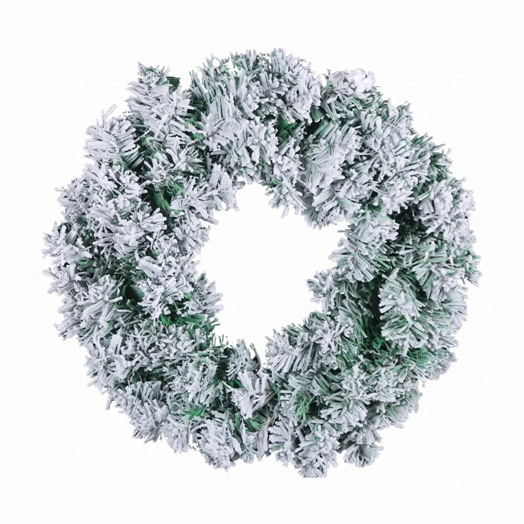 Flocked Artificial Pine Christmas Wreath - Image 5
