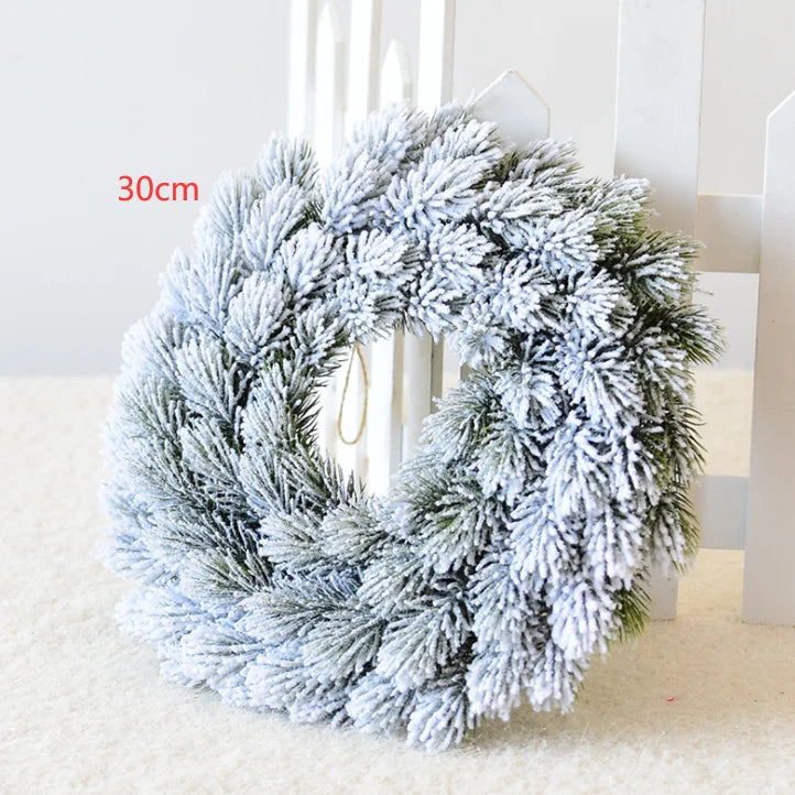 Flocked Artificial Pine Christmas Wreath - Image 6